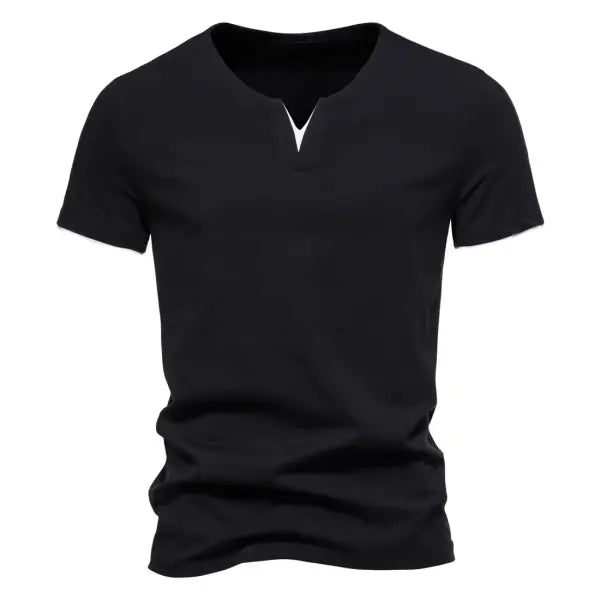 Men’s Short Sleeve Slim Fit Henley - Casual V-Neck Cotton Tee - Basic Summer Essential Button Top