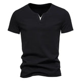 Men’s Short Sleeve Slim Fit Henley - Casual V-Neck Cotton Tee - Basic Summer Essential Button Top