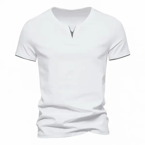 Men’s Short Sleeve Slim Fit Henley - Casual V-Neck Cotton Tee - Basic Summer Essential Button Top