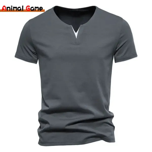 Men’s Short Sleeve Slim Fit Henley - Casual V-Neck Cotton Tee - Basic Summer Essential Button Top
