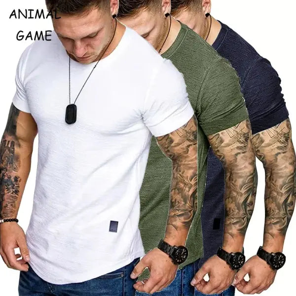 Mens Short Sleeve T-Shirts Crew Neck Casual Shirt Summer Basic Lightweight Fashion Active T Shirts Sports Running Shirt