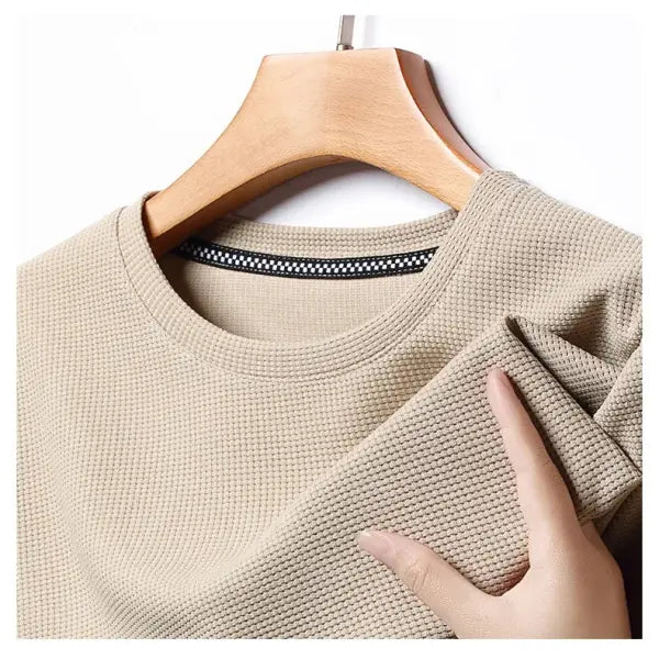 Men’s Short Sleeved Waffle T-shirt Casual Summer Style