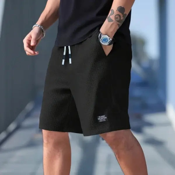 Mens Shorts Casual Textured Breathable Athletic Daily Wear - black / XS / Pack of 1