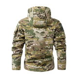 Men’s Silent Soft Shell Camouflage Tactical Jacket Waterproof Warm Fleece Hunting Jackets Outdoor Hiking Fishing Hooded