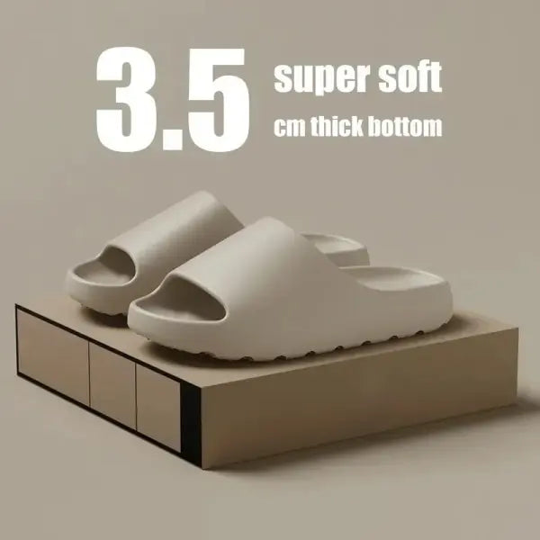 Men’s & Women’s EVA Soft Thick-Soled Slippers | Summer Fashion Yeezy-Style Slides & Beach Sandals - Beige / 38-39