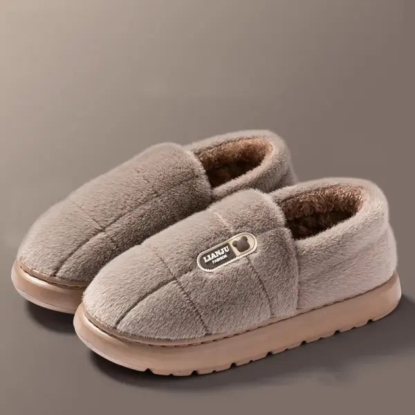 Men’s & Women’s Winter Plush Slippers – Non-Slip Warm Home Shoes Big Sizes 50-51 - brown / 36-37