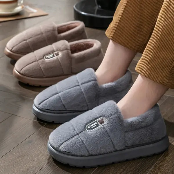Men’s & Women’s Winter Plush Slippers – Non-Slip Warm Home Shoes Big Sizes 50-51
