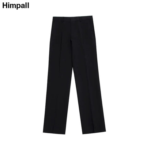 Black wide-leg trousers in a comfortable cotton blend for men, perfect casual pants suit