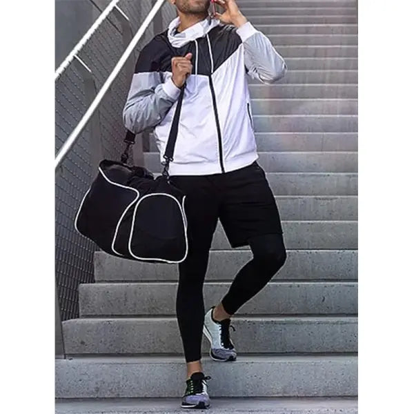 Men’s 2-in-1 Training Athletic Sport Pants - Performance Workout Joggers - Built-in Compression Gym Fitness Trousers