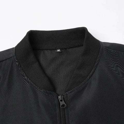 Men's Spring and Autumn Baseball Collar Jacket – Loose Fit Solid Color Casual Coat - Himpall