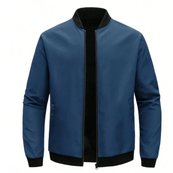 Men's Spring and Autumn Baseball Collar Jacket – Loose Fit Solid Color Casual Coat - Himpall