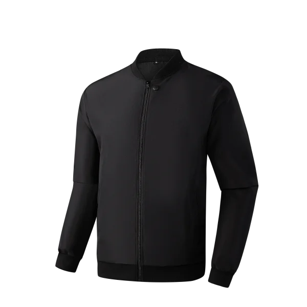 Men's Spring and Autumn Baseball Collar Jacket – Loose Fit Solid Color Casual Coat - Himpall