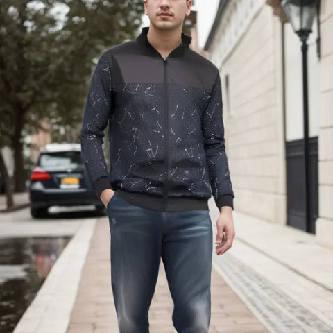 Men's Spring and Autumn Baseball Collar Jacket – Loose Fit Solid Color Casual Coat - Himpall