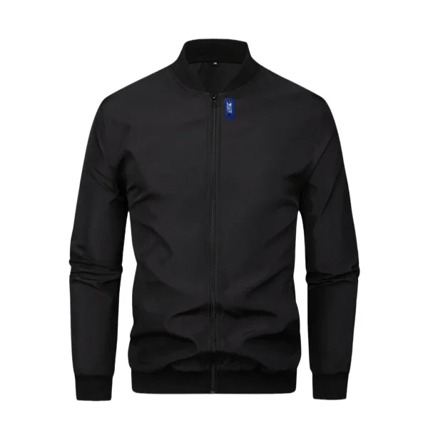 Men's Spring and Autumn Baseball Collar Jacket – Loose Fit Solid Color Casual Coat - Himpall