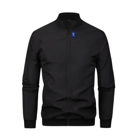 Men's Spring and Autumn Baseball Collar Jacket – Loose Fit Solid Color Casual Coat - Himpall
