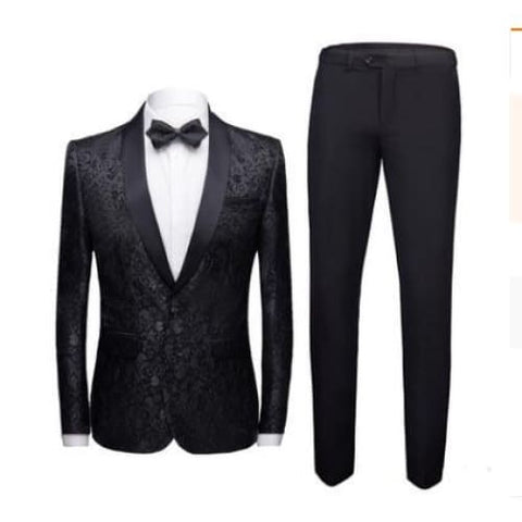 Men’’s suit suits men wedding Dress Suit Set - black / 165 94B(S)