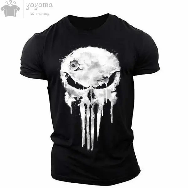 Men’s T Shirt 3d Print Military Patriotic Skull O-Neck T Shirt Oversized T-Shirt Short-Sleeved Tee Sportswear Men’s