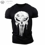 Men’s T Shirt 3d Print Military Patriotic Skull O-Neck T Shirt Oversized T-Shirt Short-Sleeved Tee Sportswear Men’s