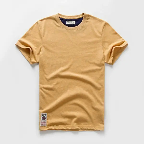 Men’s Premium 100% Cotton Solid Color Tee - Classic High-Quality Basic T-Shirt - Essential O-Neck Casual Top