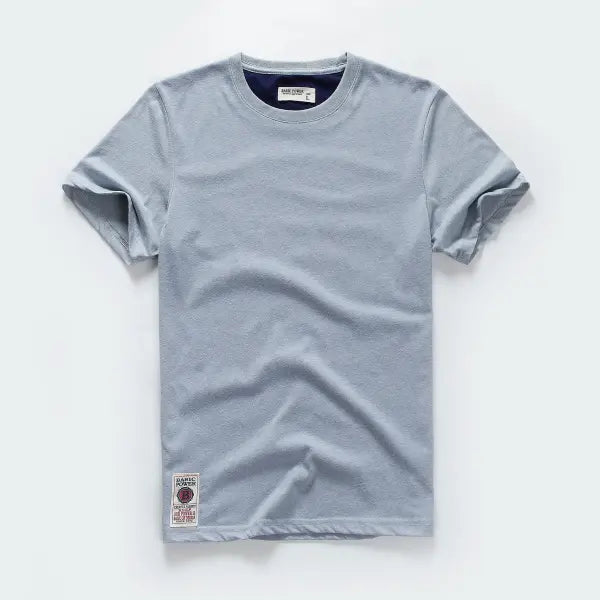 Men’s Premium 100% Cotton Solid Color Tee - Classic High-Quality Basic T-Shirt - Essential O-Neck Casual Top - Gblue37
