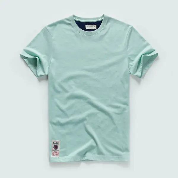 Men’s Premium 100% Cotton Solid Color Tee - Classic High-Quality Basic T-Shirt - Essential O-Neck Casual Top - Green58