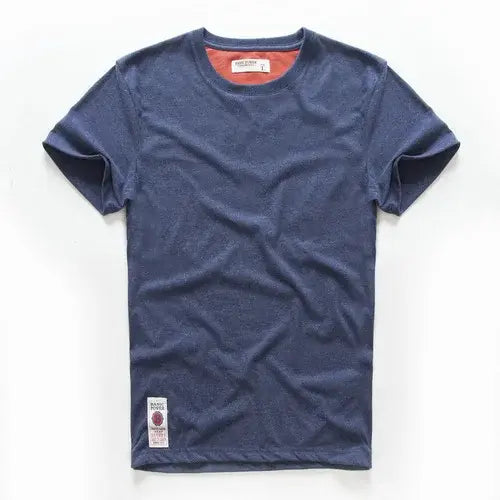 Men’s Premium 100% Cotton Solid Color Tee - Classic High-Quality Basic T-Shirt - Essential O-Neck Casual Top - Blue16