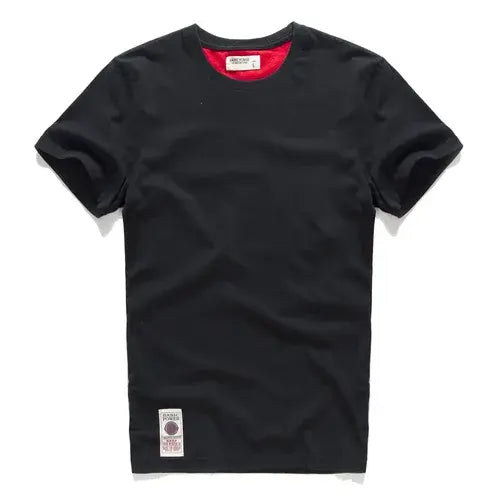 Men’s Premium 100% Cotton Solid Color Tee - Classic High-Quality Basic T-Shirt - Essential O-Neck Casual Top - Black03