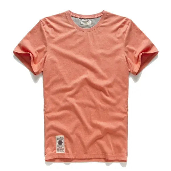 Men’s Premium 100% Cotton Solid Color Tee - Classic High-Quality Basic T-Shirt - Essential O-Neck Casual Top