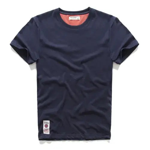 Men’s Premium 100% Cotton Solid Color Tee - Classic High-Quality Basic T-Shirt - Essential O-Neck Casual Top - Blue05