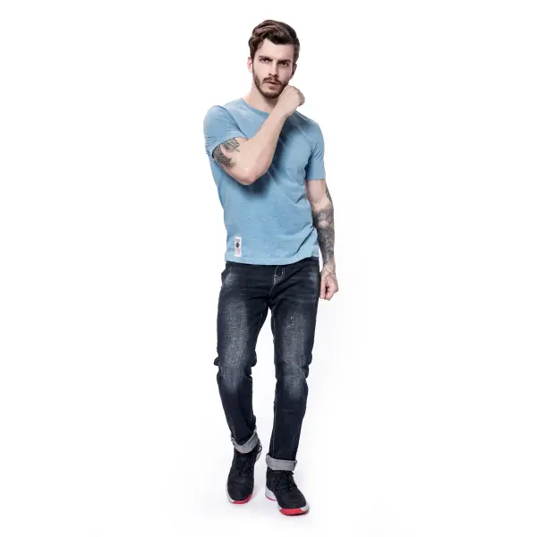 Men’s Premium 100% Cotton Solid Color Tee - Classic High-Quality Basic T-Shirt - Essential O-Neck Casual Top
