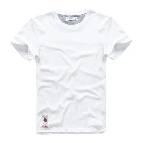Men’s Premium 100% Cotton Solid Color Tee - Classic High-Quality Basic T-Shirt - Essential O-Neck Casual Top - White02