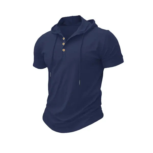 Men’s T Shirt Summer Slim Fitness Hooded Short-Sleeved Tees Male Lightweight Hoodie Fitness Breathable Sports Tops