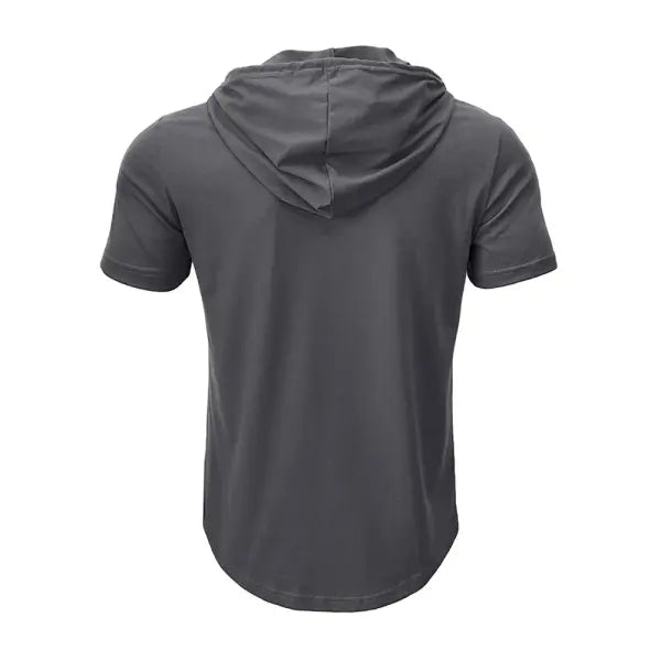 Men’s T Shirt Summer Slim Fitness Hooded Short-Sleeved Tees Male Lightweight Hoodie Fitness Breathable Sports Tops
