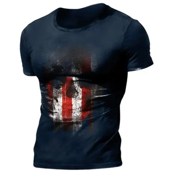 Men’s 3D Vintage Horror Skull Tee - Retro Rock & Hip Hop Streetwear - Oversized Punk Style Short Sleeve Top