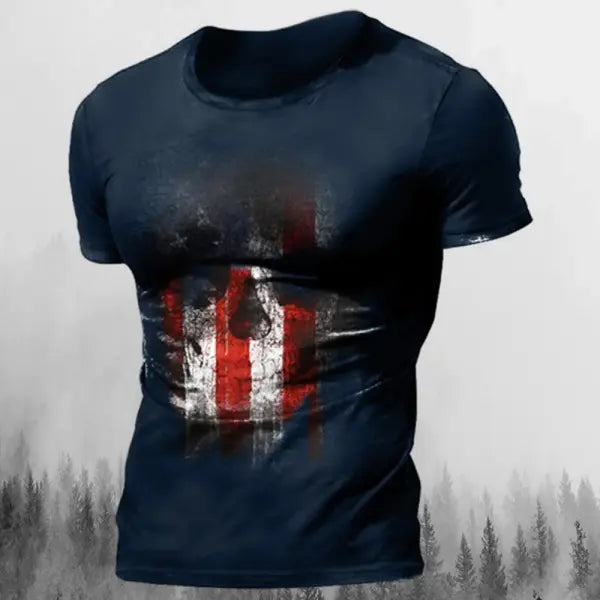 Men’s 3D Vintage Horror Skull Tee - Retro Rock & Hip Hop Streetwear - Oversized Punk Style Short Sleeve Top