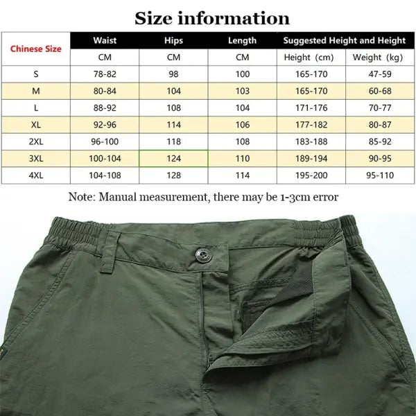 Men’s Tactical Cargo Pants Lightweight Waterproof Hiking Trousers