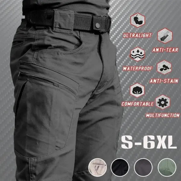Men’s Tactical Cargo Pants Lightweight Waterproof Hiking Trousers