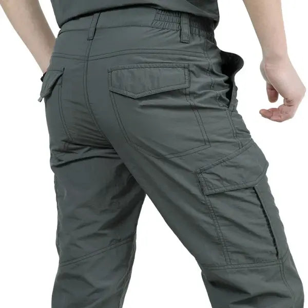 Men’s Tactical Cargo Pants Lightweight Waterproof Hiking Trousers - gray / 3XL