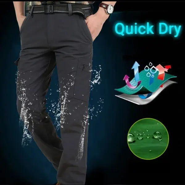 Men’s Tactical Cargo Pants Lightweight Waterproof Hiking Trousers