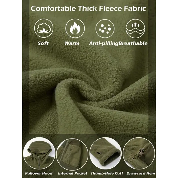 Men’s Tactical Fleece Jacket – Winter Hooded Military Outdoor Coat