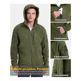 Men’s Tactical Fleece Jacket – Winter Hooded Military Outdoor Coat
