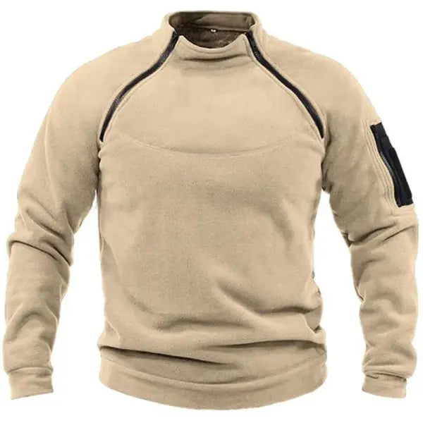 Tactical Hoodies Military Pullover Polyester Outdoor Hiking Comfort - S / Khaki