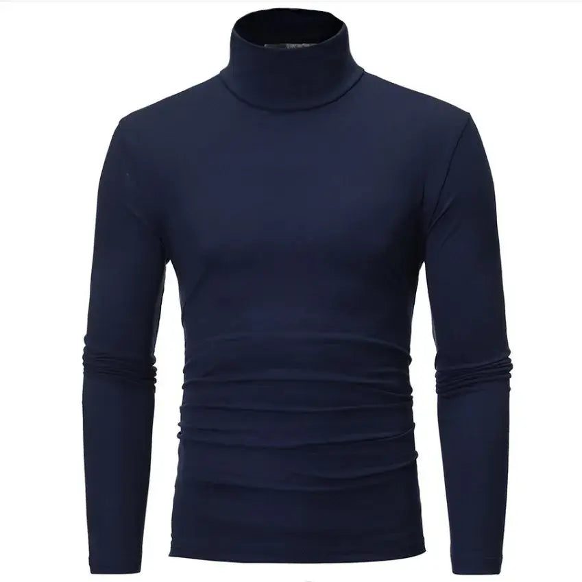 Mens thermal underwear modal turtleneck slim top for winter warmth - S / Image Color