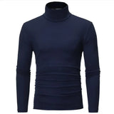 Mens thermal underwear modal turtleneck slim top for winter warmth - S / Image Color