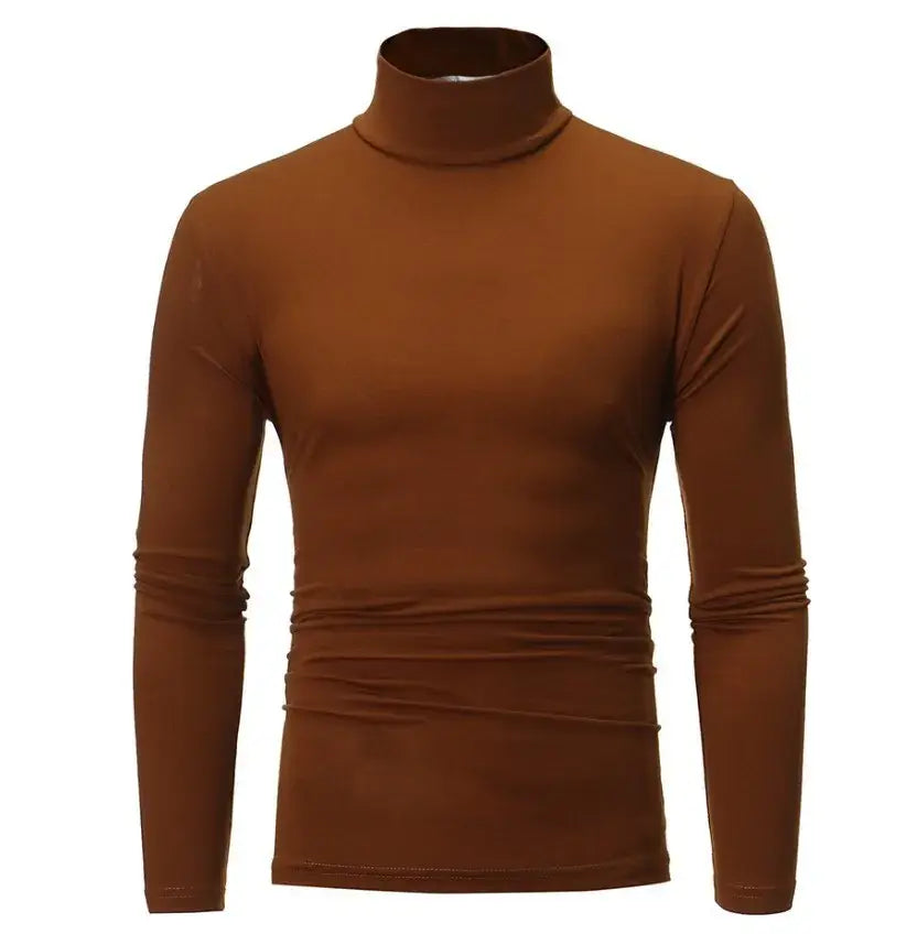 Mens thermal underwear modal turtleneck slim top for winter warmth - M / Image Color 3