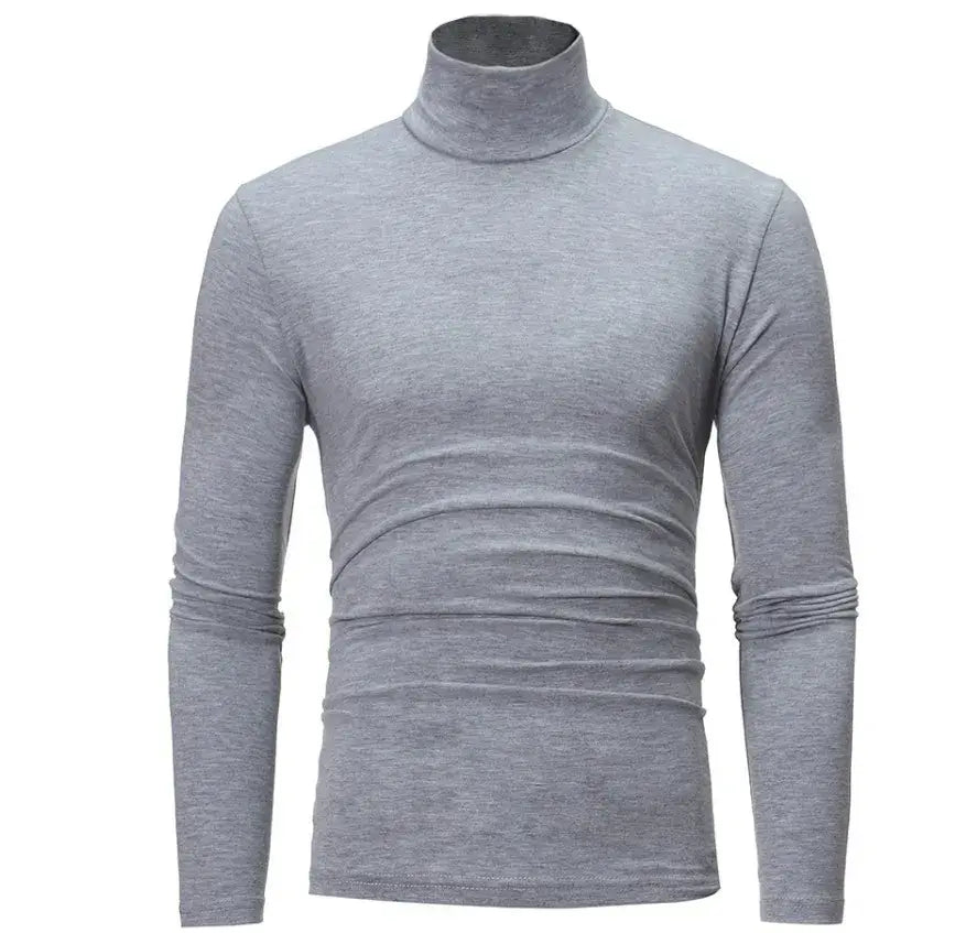 Mens thermal underwear modal turtleneck slim top for winter warmth - M / Image Color 5