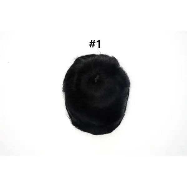Mens Toupee Human Hair Piece Thin Skin V Loop Natural Hairline - 1# / 80% / 6 inches|China Mainland|6x8|free