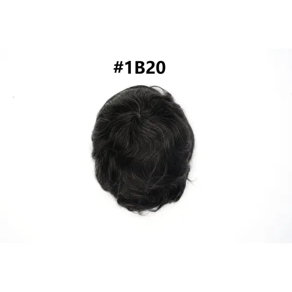 Mens Toupee Human Hair Piece Thin Skin V Loop Natural Hairline - 1B20# / 80% / 6 inches|China Mainland|6x8|free