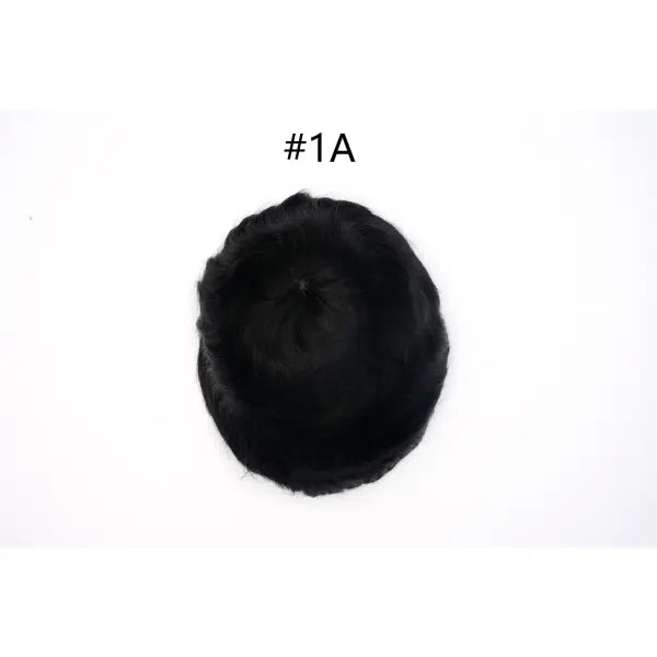 Mens Toupee Human Hair Piece Thin Skin V Loop Natural Hairline - 1C# / 80% / 6 inches|China Mainland|8x10|free
