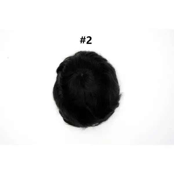 Mens Toupee Human Hair Piece Thin Skin V Loop Natural Hairline - 2# / 80% / 6 inches|China Mainland|6x8|free
